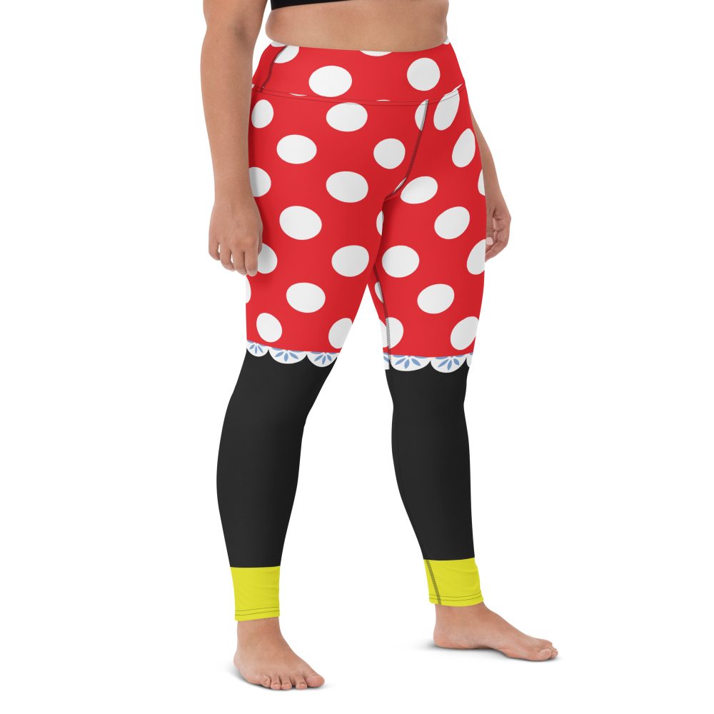 Mouse Costume Red White Polka Dot Yoga Leggings - Image 3