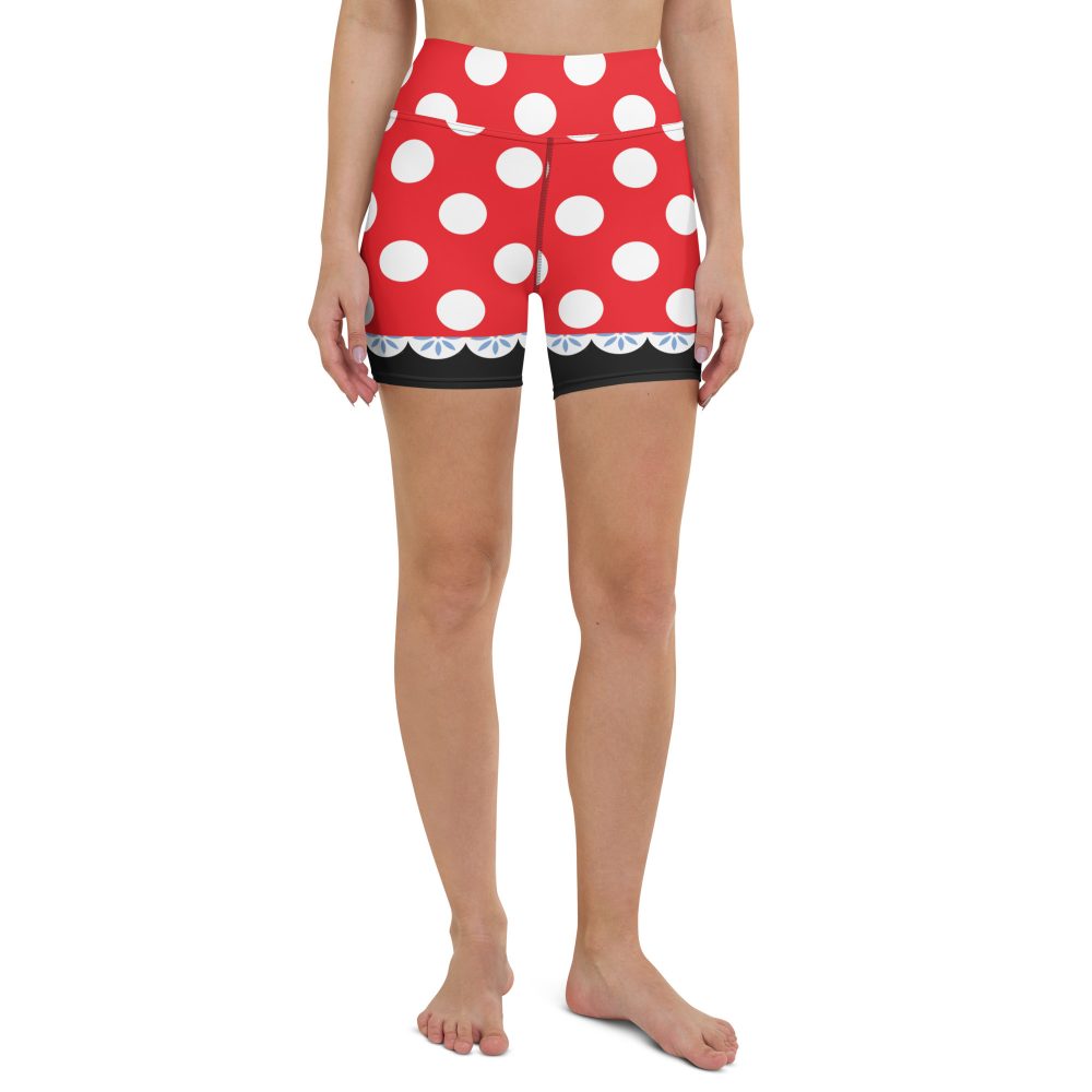 Mouse Costume Red White Polka Dot Yoga Shorts