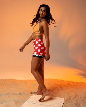 Mouse Costume Red White Polka Dot Yoga Shorts