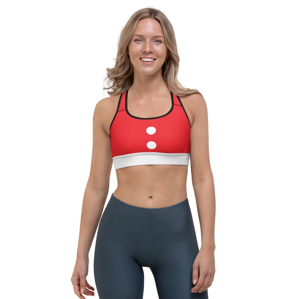 Mouse Costume Red White Polka Dot Sports bra