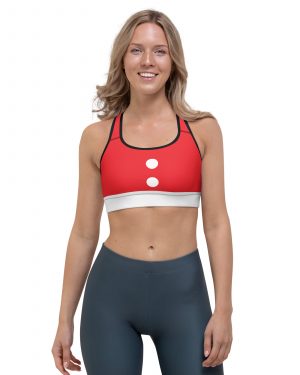 Mouse Costume Red White Polka Dot Sports bra