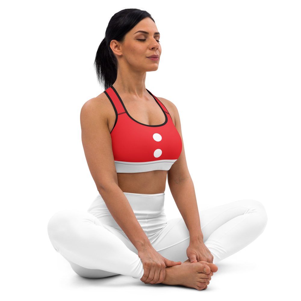 Mouse Costume Red White Polka Dot Sports bra - Image 3