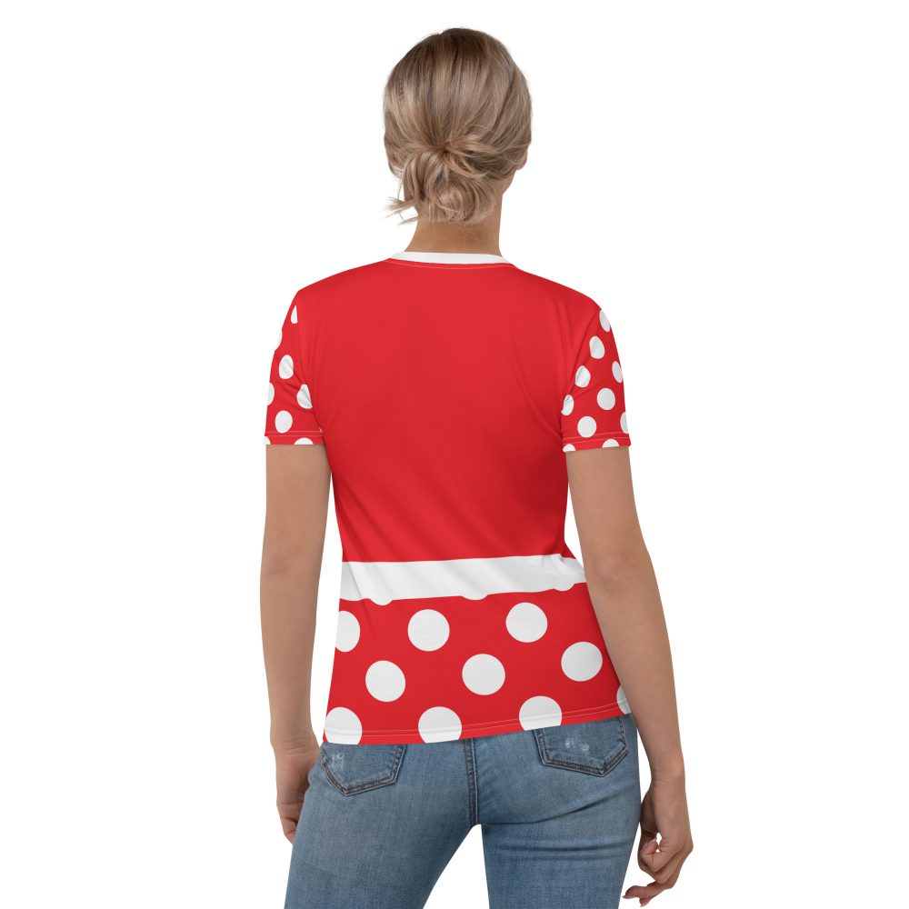 Mouse Costume Red White Polka Dot Women's T-shirt - Image 5