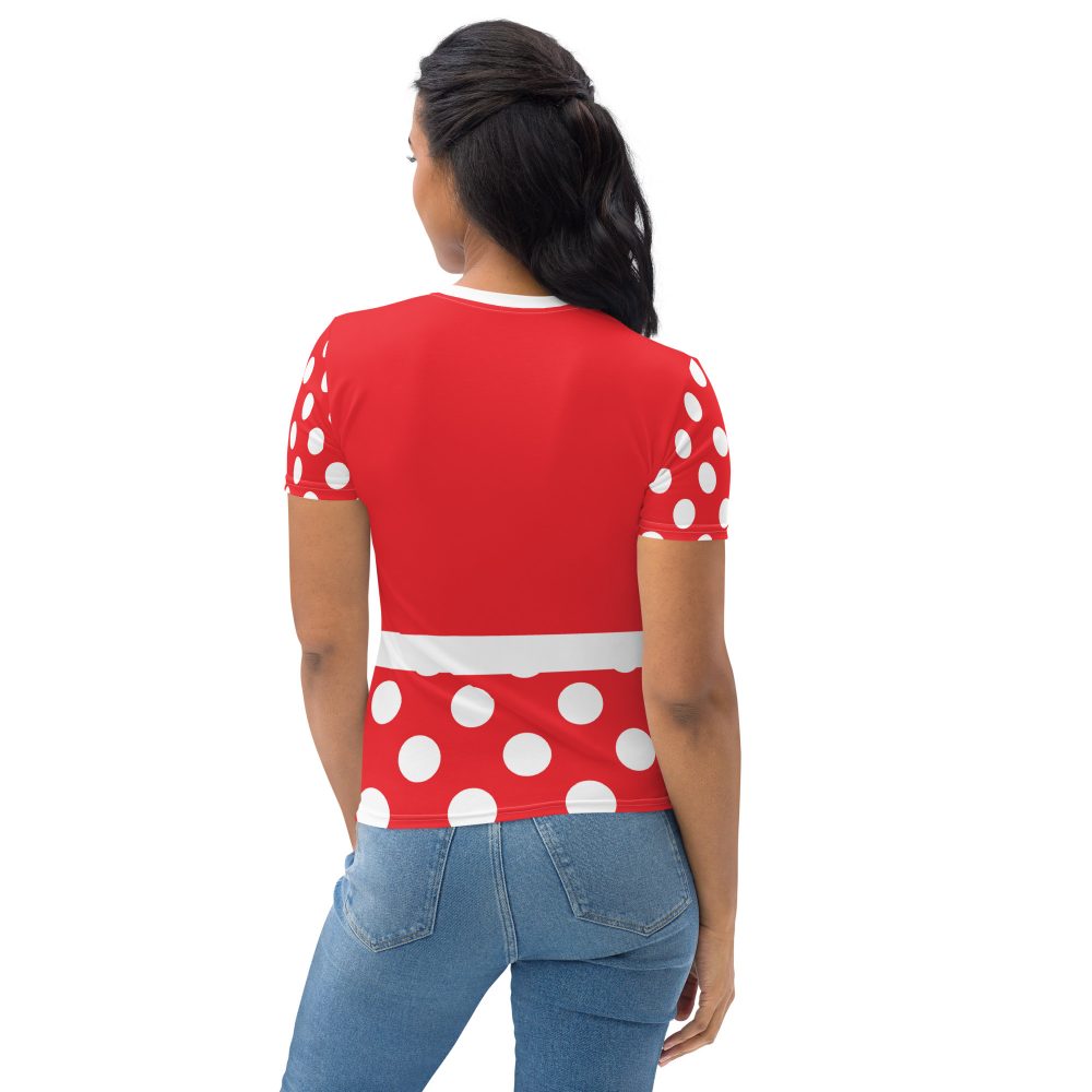 Mouse Costume Red White Polka Dot Women's T-shirt - Image 6