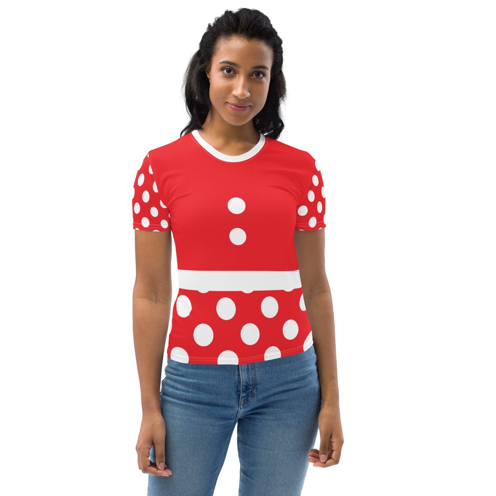 Mouse Costume Red White Polka Dot Women's T-shirt