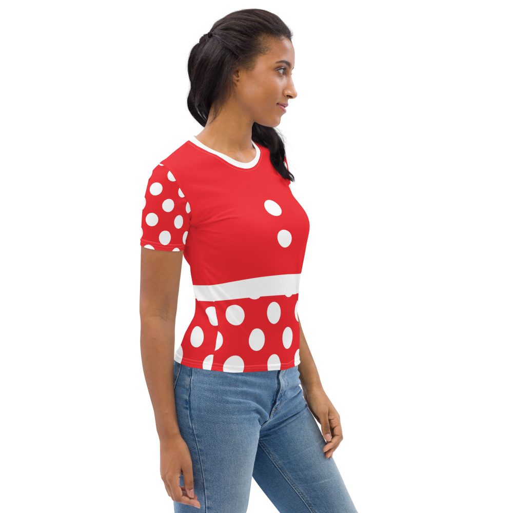 Mouse Costume Red White Polka Dot Women's T-shirt - Image 8