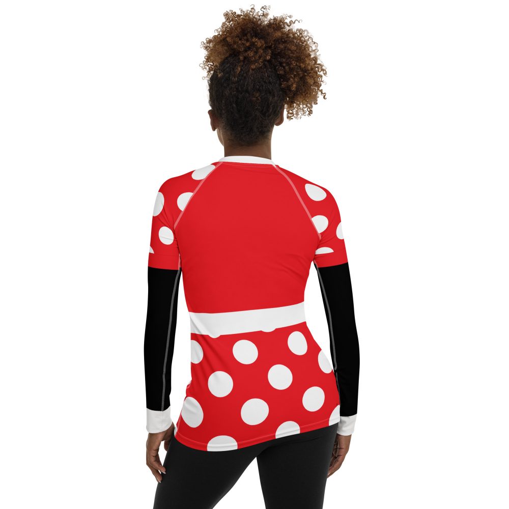 Mouse Costume Red White Polka Dot Women's Rash Guard - Image 5