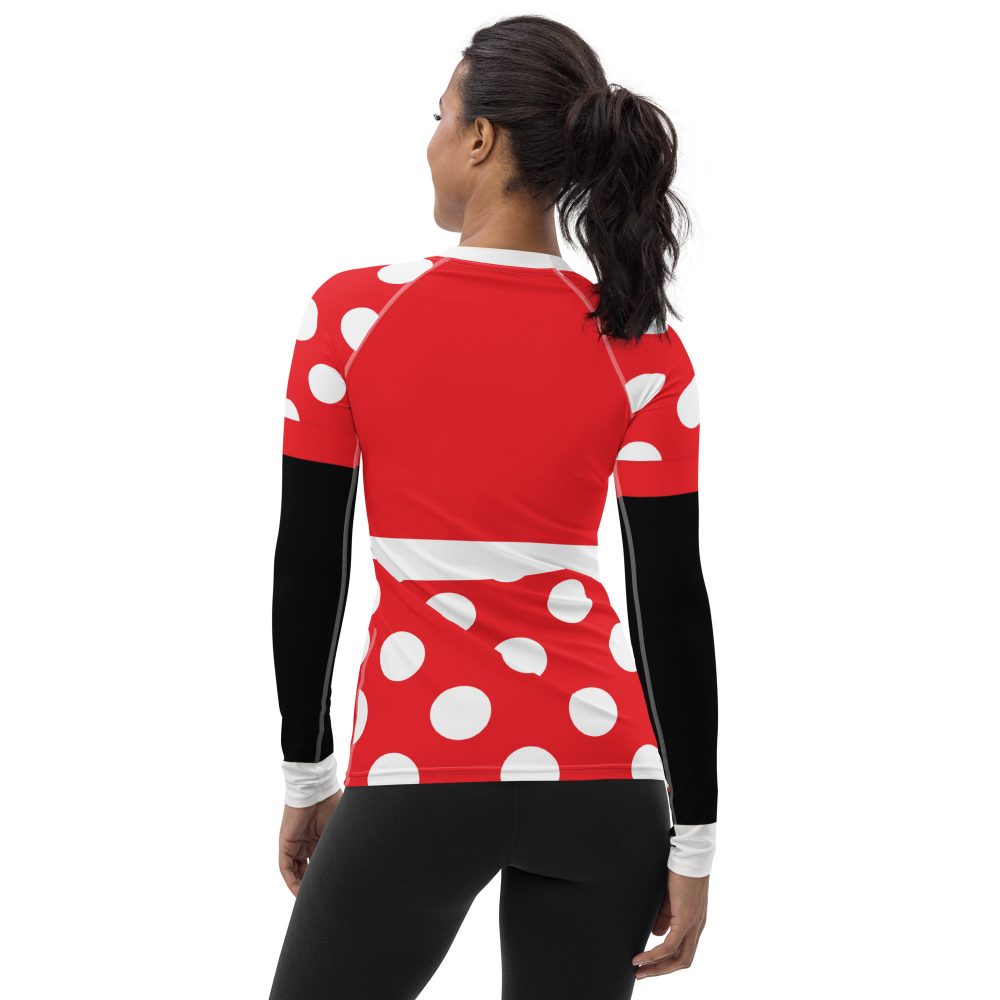 Mouse Costume Red White Polka Dot Women's Rash Guard - Image 10