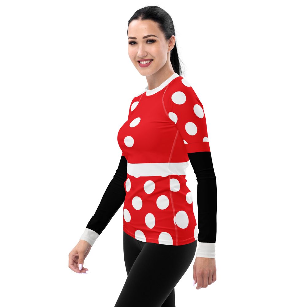 Mouse Costume Red White Polka Dot Women's Rash Guard - Image 6