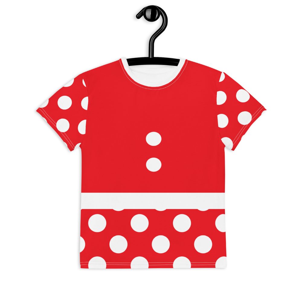 Mouse Costume Red White Polka Dot Youth T-Shirt - Image 2