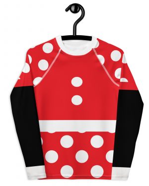 Mouse Costume Red White Polka Dot Youth Long Sleeve Shirt