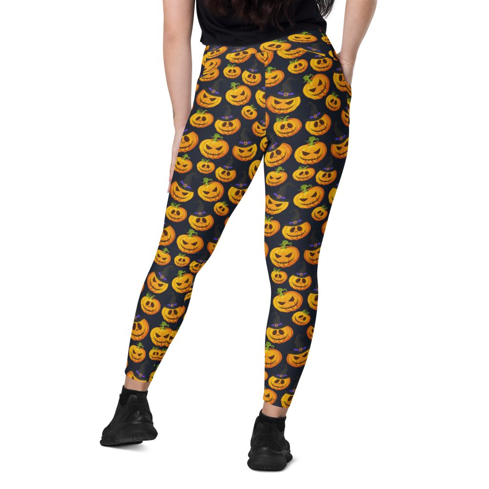 Halloween Pumpkin Crossover leggings with pockets - Image 8