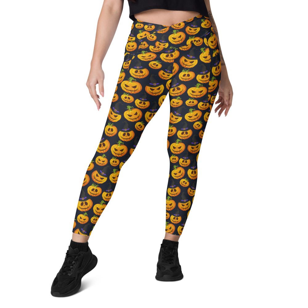 Halloween Pumpkin Crossover leggings with pockets - Image 7