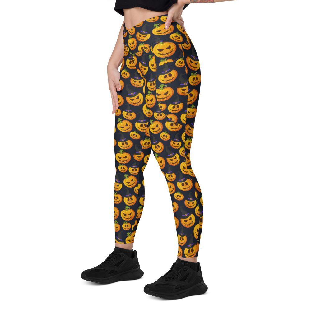Halloween Pumpkin Crossover leggings with pockets - Image 9