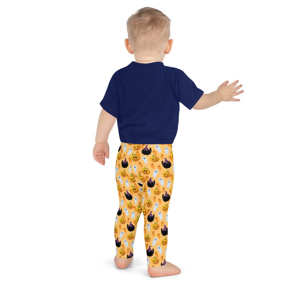Pumpkin Ghost Cats Halloween Kid's Leggings - Image 3