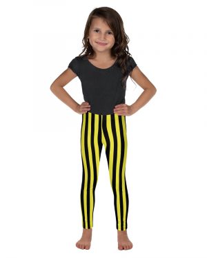 Yellow and Black Stripes Pirate Witch Goth Costume Striped Kid’s Leggings
