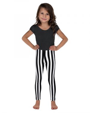 Black and White Stripes Pirate Witch Goth Costume Striped Kid’s Leggings
