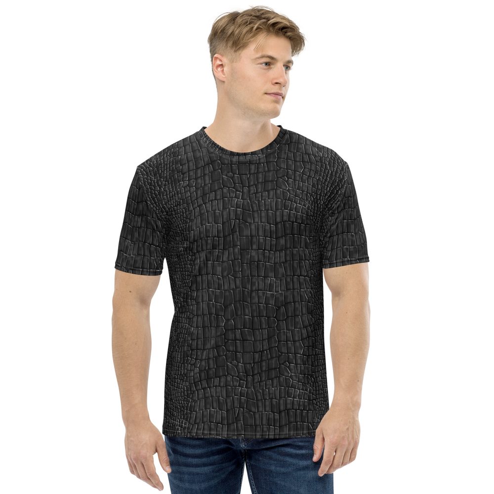 Black Lizard Dragon Scales Reptile Skin Cosplay Halloween Costume Men's t-shirt