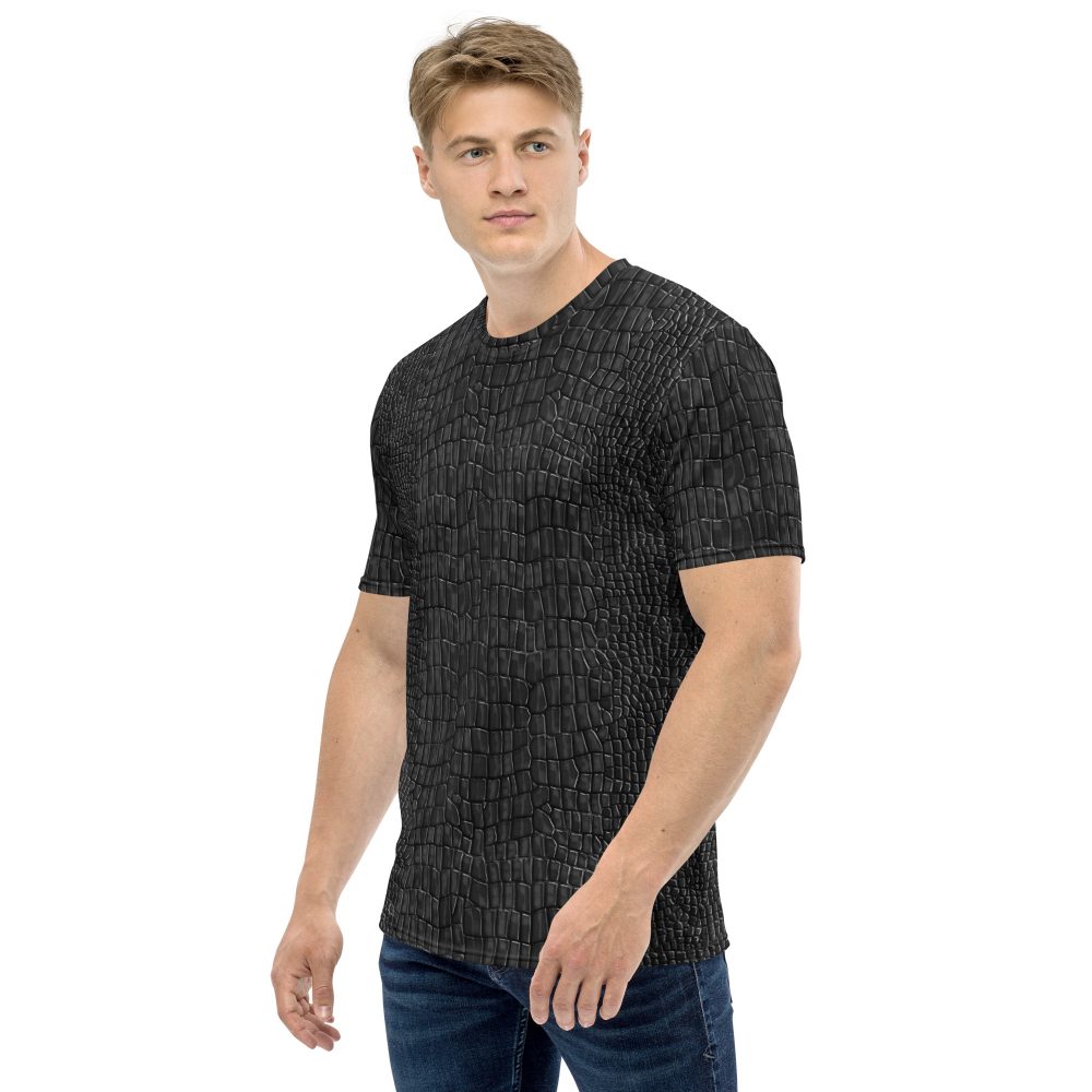 Black Lizard Dragon Scales Reptile Skin Cosplay Halloween Costume Men's t-shirt - Image 3