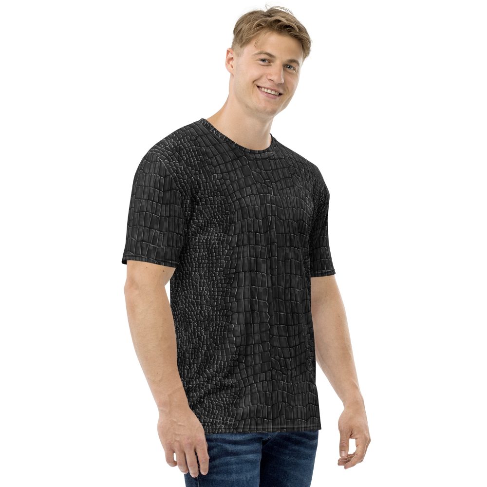 Black Lizard Dragon Scales Reptile Skin Cosplay Halloween Costume Men's t-shirt - Image 4
