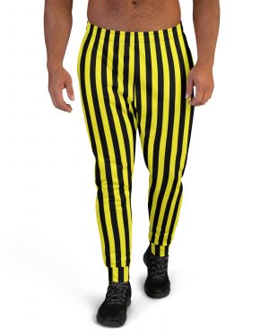 Yellow and Black Vertical Stripes Striped Men’s Joggers