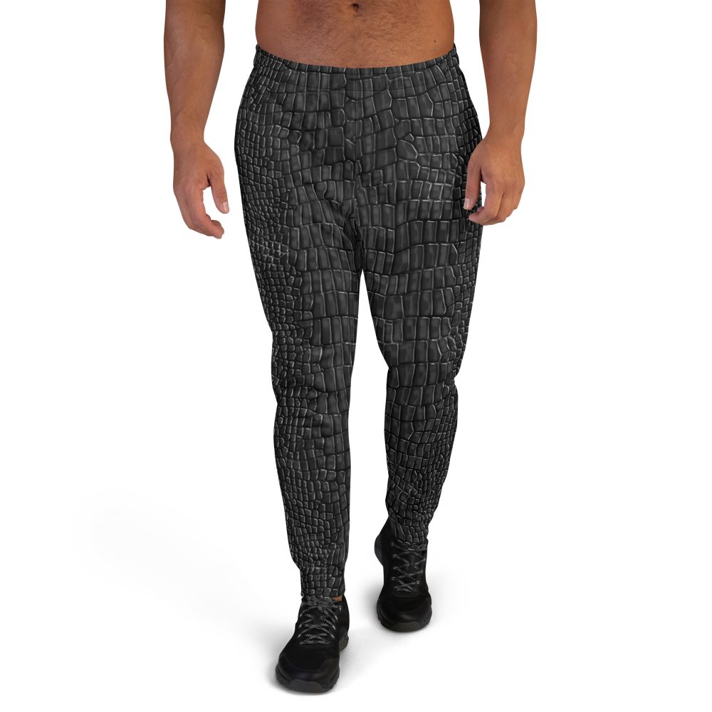 Black Lizard Dragon Scales Reptile Skin Cosplay Halloween Costume Men's Joggers