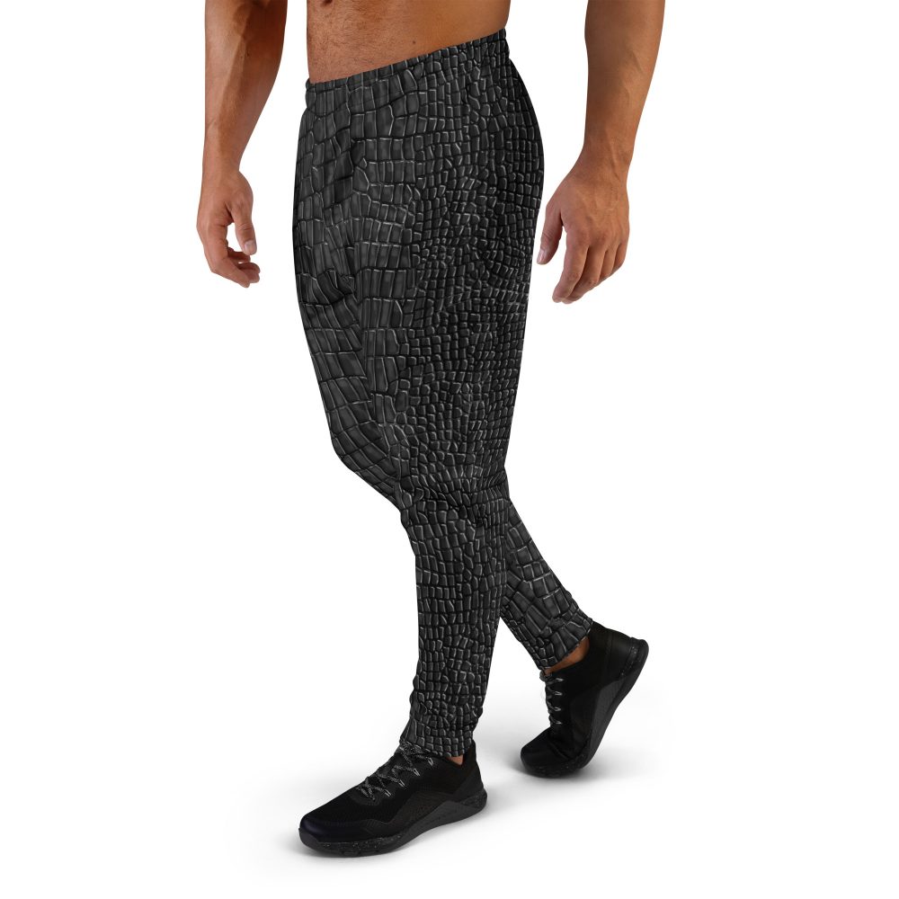 Black Lizard Dragon Scales Reptile Skin Cosplay Halloween Costume Men's Joggers - Image 5