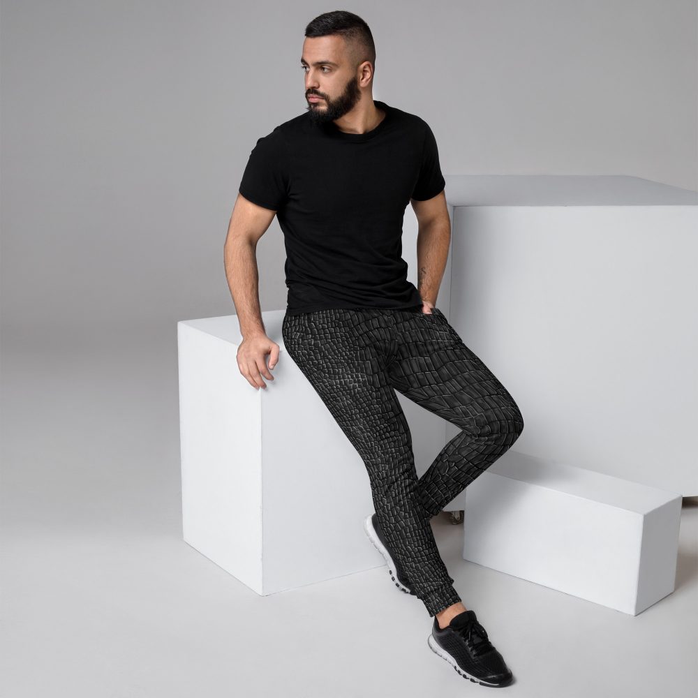 Black Lizard Dragon Scales Reptile Skin Cosplay Halloween Costume Men's Joggers - Image 2