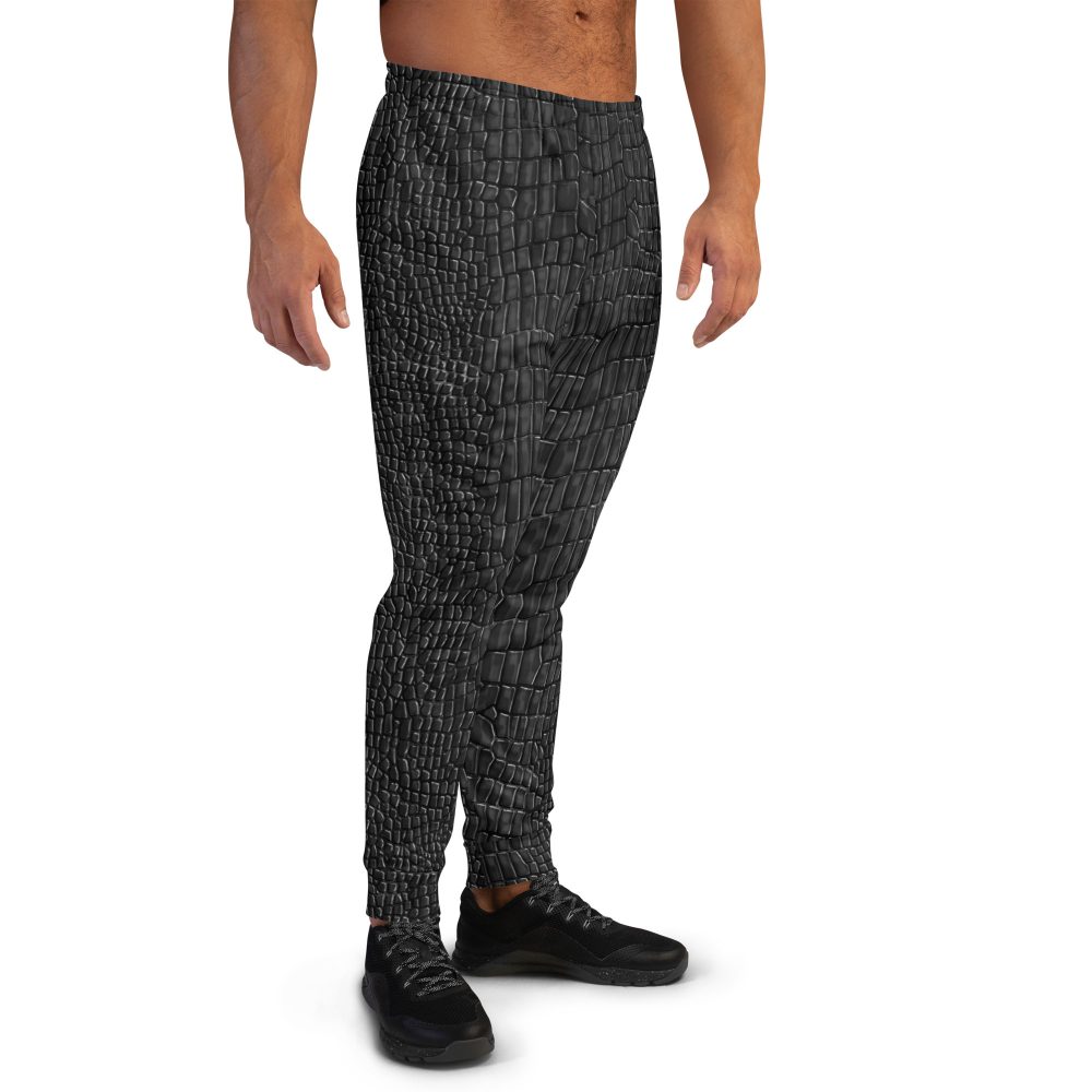 Black Lizard Dragon Scales Reptile Skin Cosplay Halloween Costume Men's Joggers - Image 4