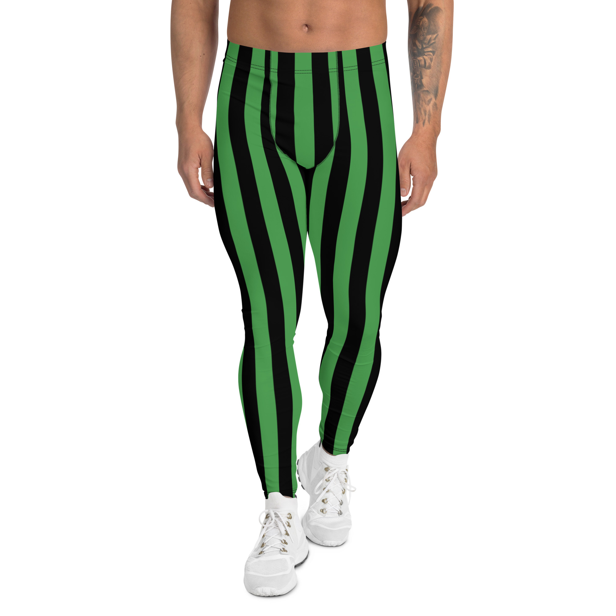 Green and Black Stripes Halloween Witch Pirate Costume Striped