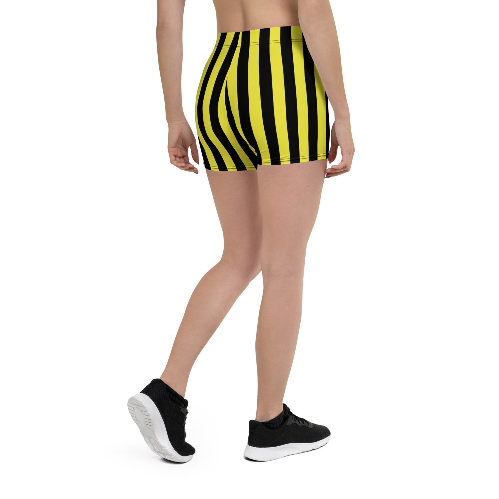 Yellow and Black Stripes Pirate Witch Goth Costume Striped Shorts - Image 2