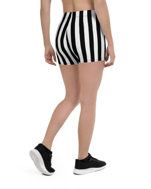 Black and White Stripes Pirate Witch Goth Costume Striped Shorts
