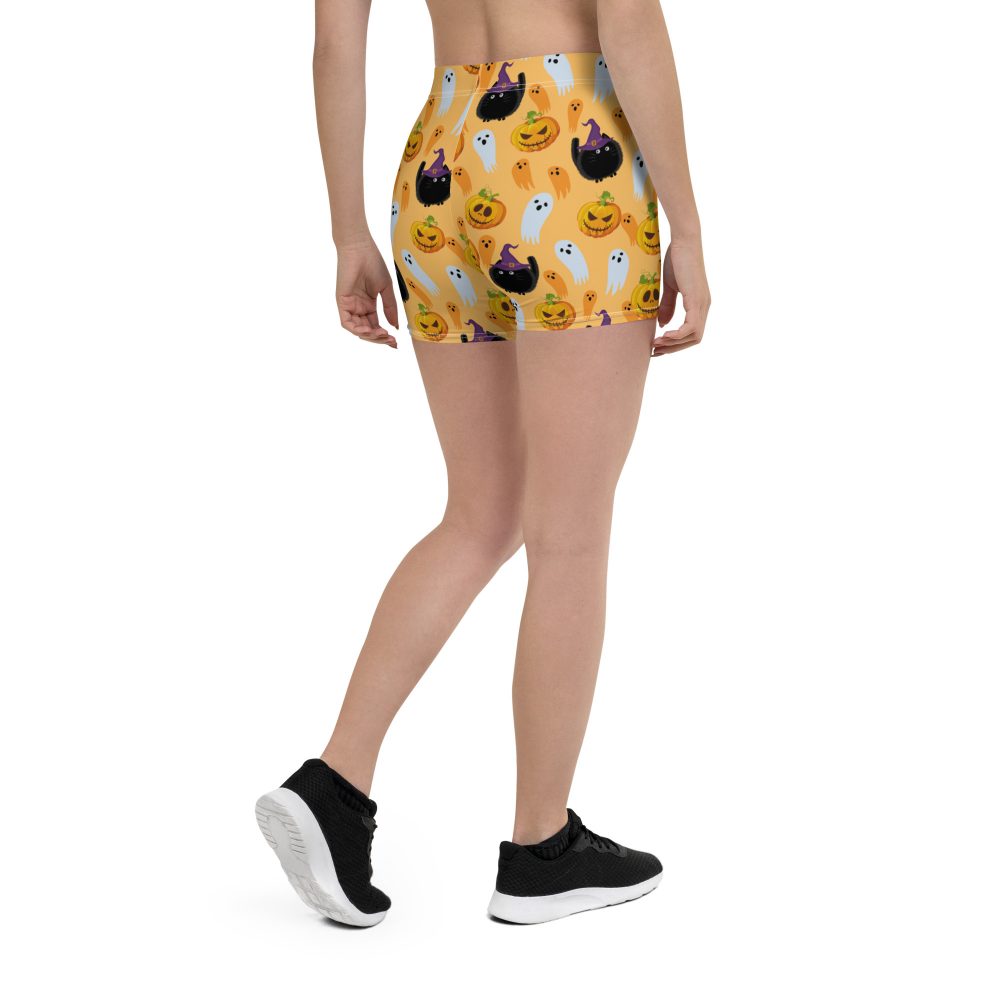 Pumpkin Ghost Cats Halloween Shorts - Image 2