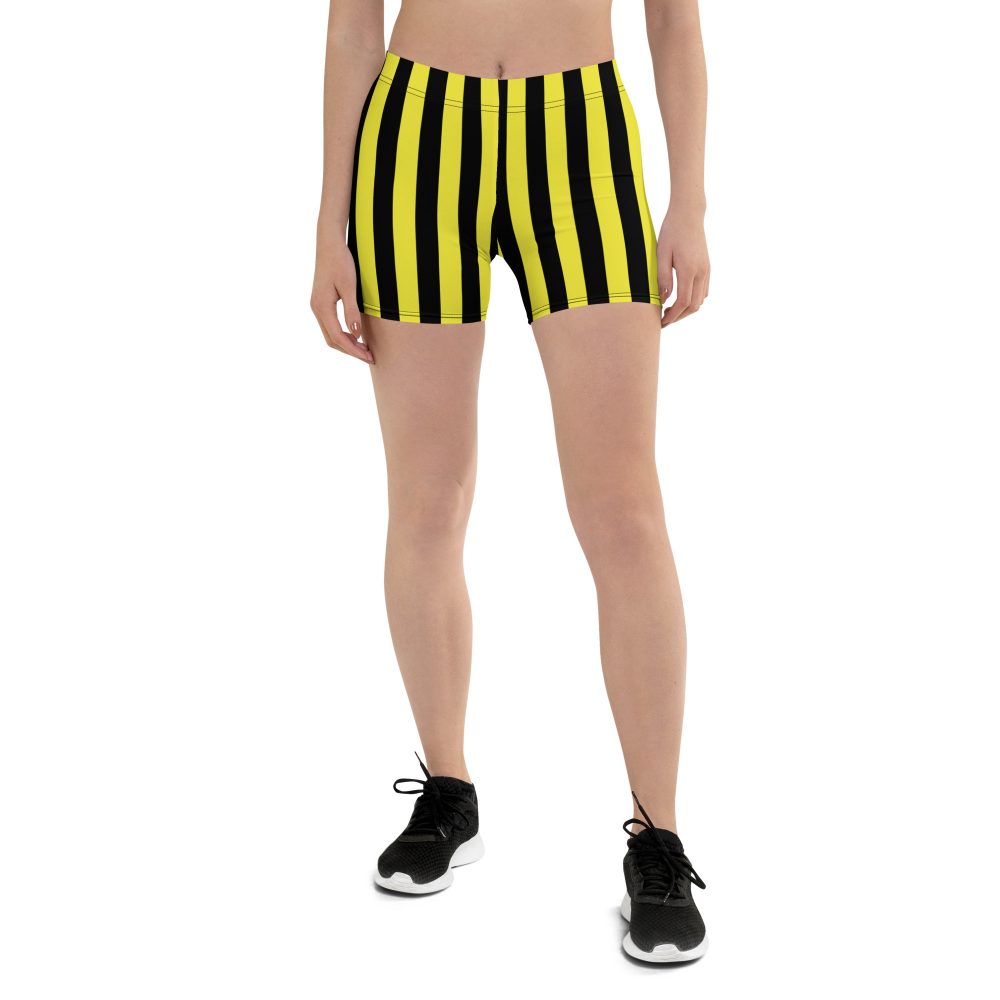 Yellow and Black Stripes Pirate Witch Goth Costume Striped Shorts
