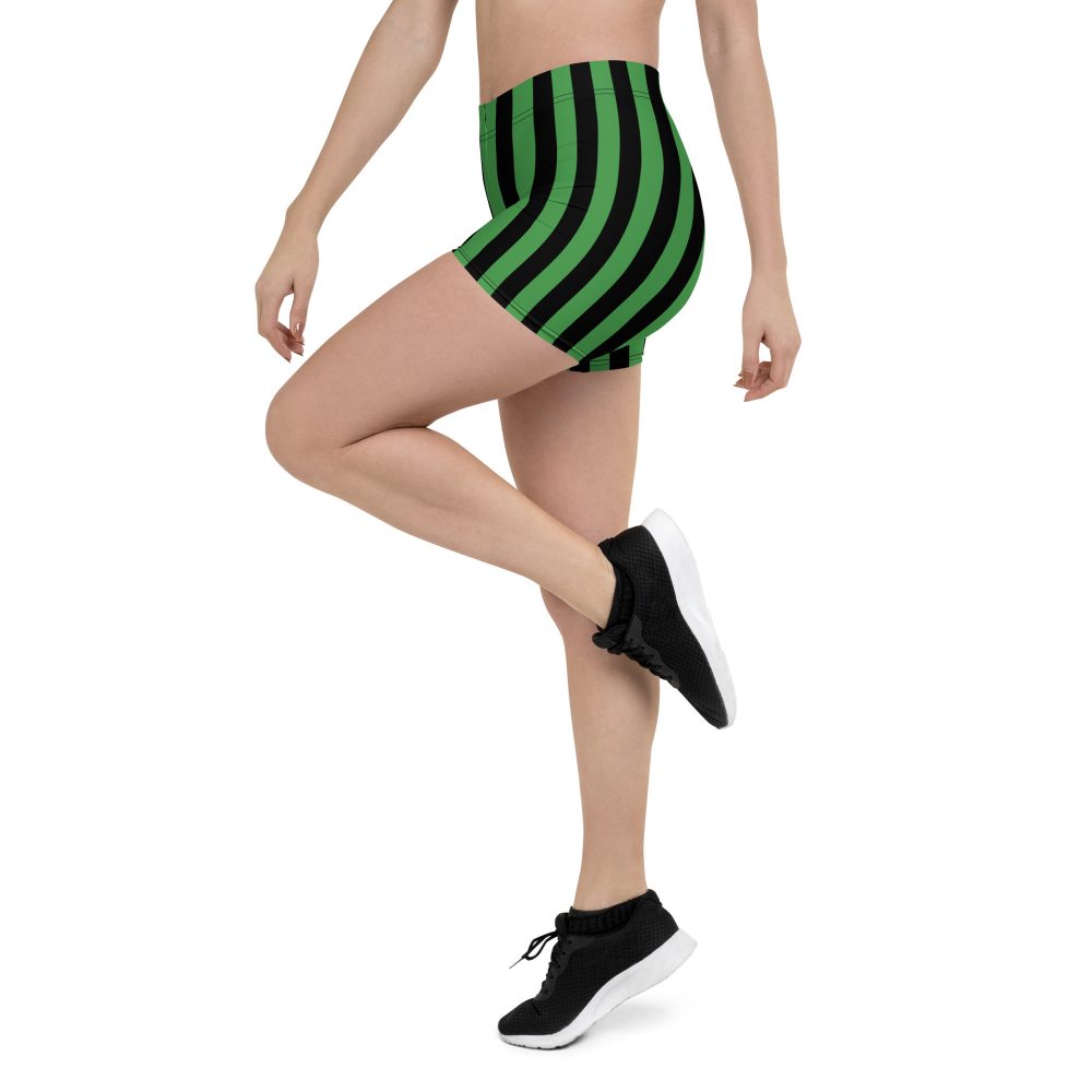 Green and Black Stripes Halloween Witch Pirate Costume Striped Shorts - Image 6
