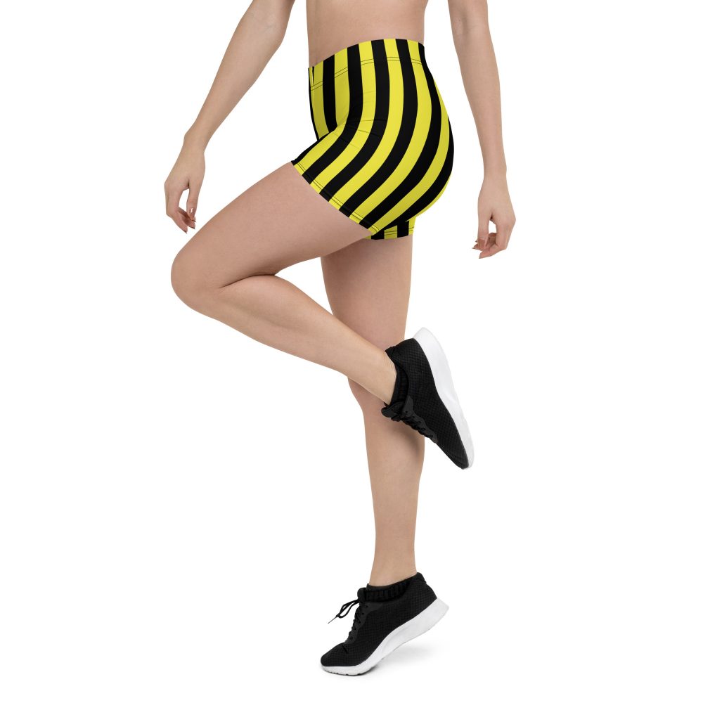 Yellow and Black Stripes Pirate Witch Goth Costume Striped Shorts - Image 4