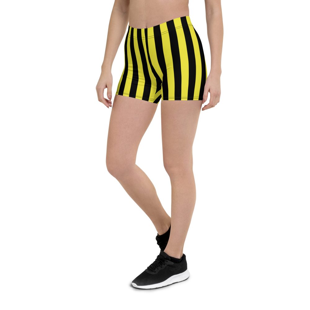 Yellow and Black Stripes Pirate Witch Goth Costume Striped Shorts - Image 5