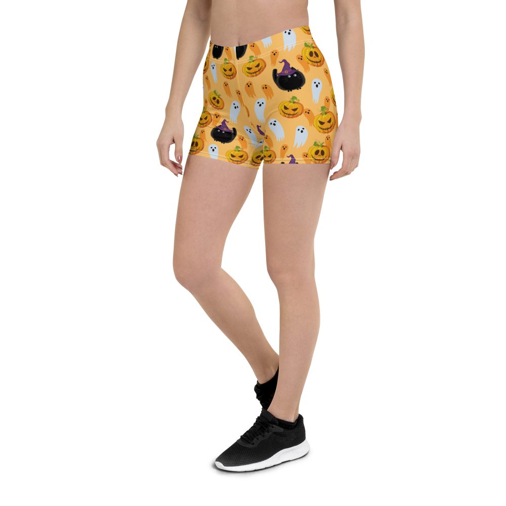 Pumpkin Ghost Cats Halloween Shorts - Image 5