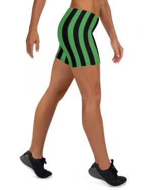 Green and Black Stripes Halloween Witch Pirate Costume Striped Shorts