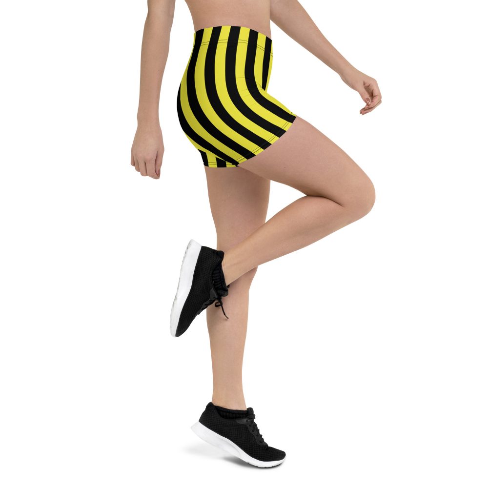 Yellow and Black Stripes Pirate Witch Goth Costume Striped Shorts - Image 3