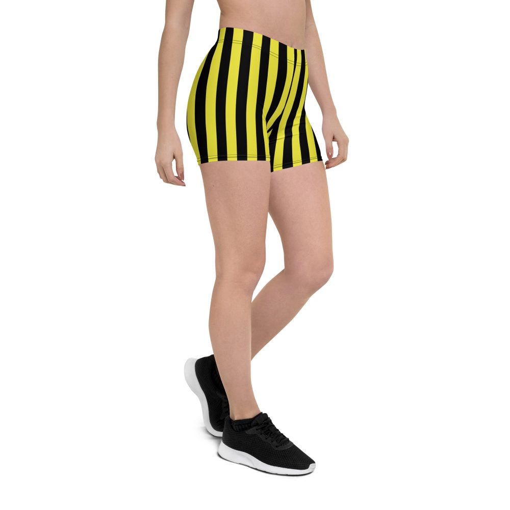 Yellow and Black Stripes Pirate Witch Goth Costume Striped Shorts - Image 6