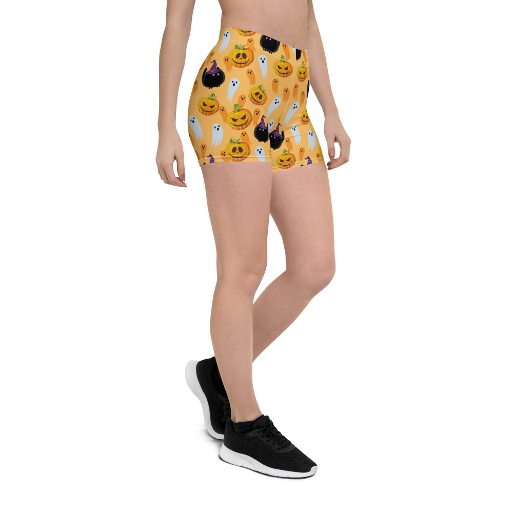 Pumpkin Ghost Cats Halloween Shorts - Image 6