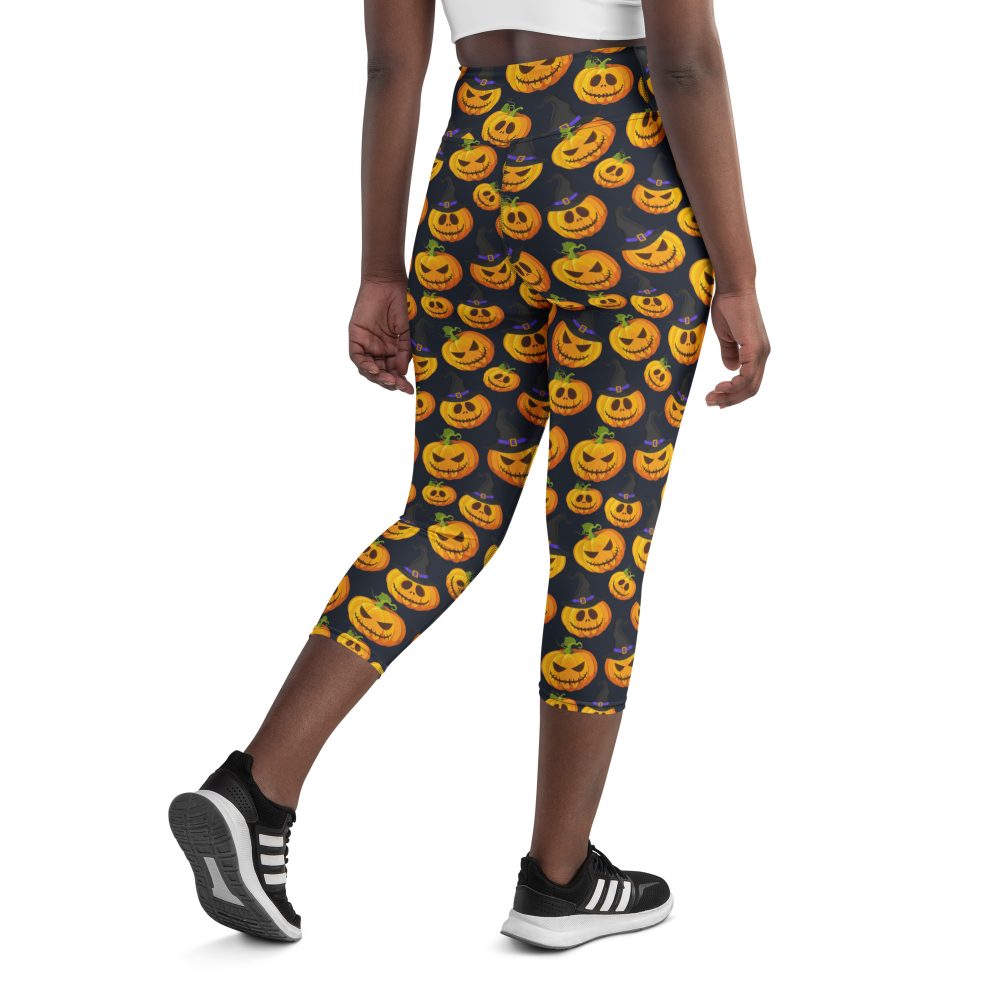 Halloween Pumpkins Yoga Capri Leggings - Image 7