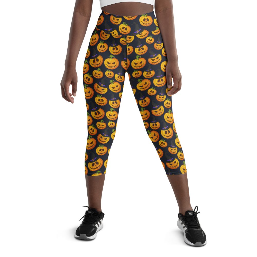 Halloween Pumpkins Yoga Capri Leggings