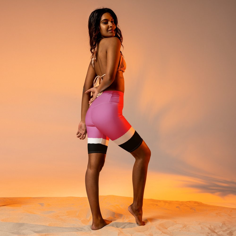 Pink Santa Christmas Costume Bike Shorts - Image 2