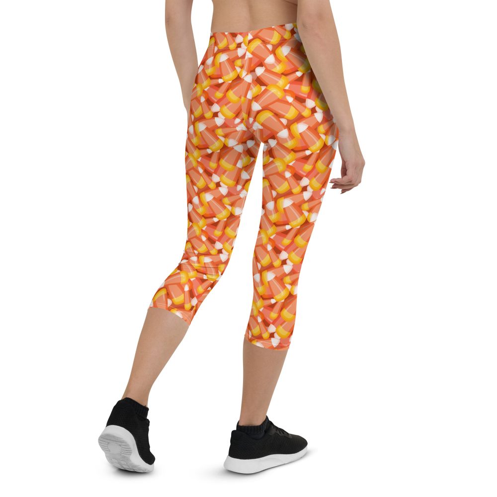 Candy Corn Halloween Trick Or Treat Cosplay Costume Capri Leggings - Image 2