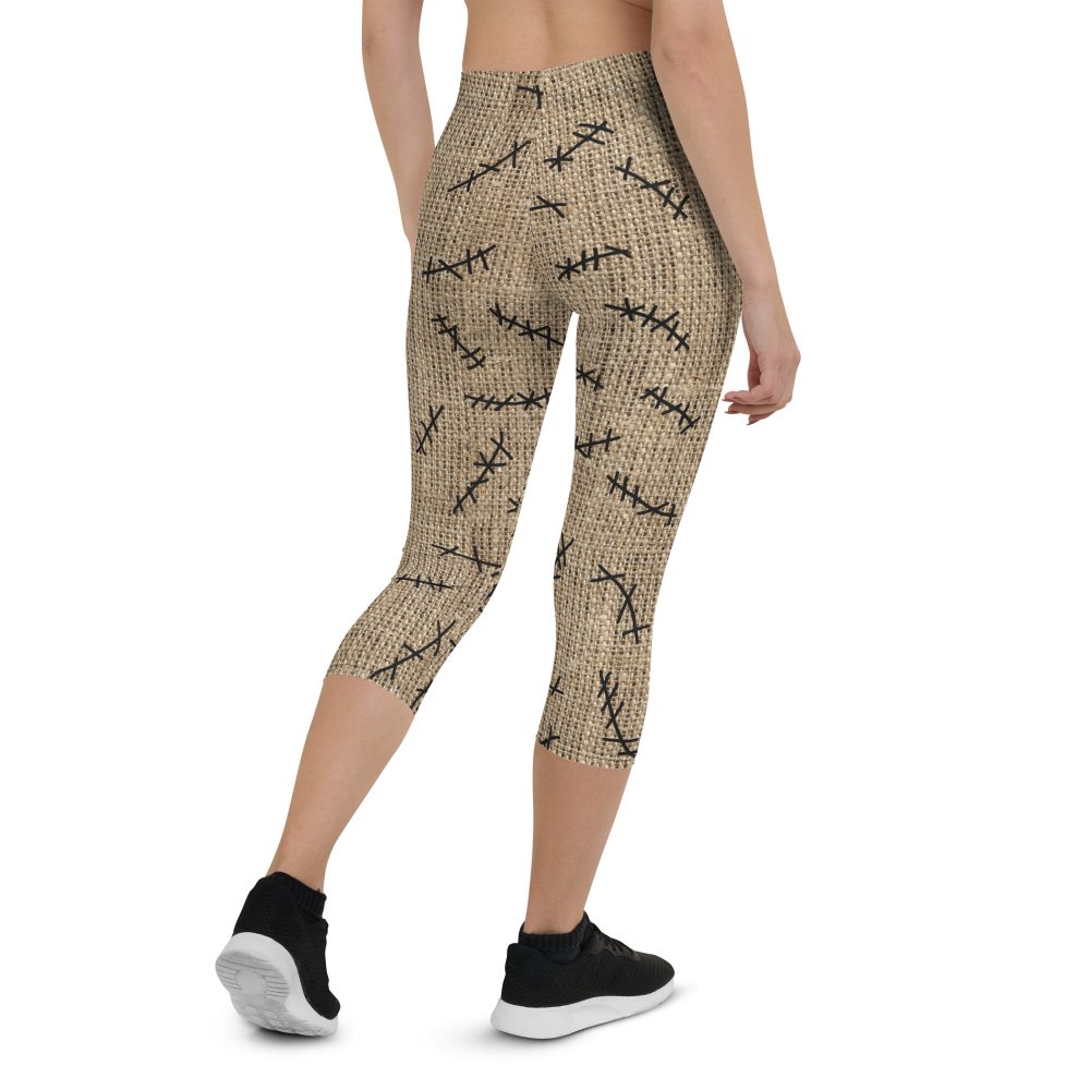 Oogie Boogie Halloween Christmas Costume Burlap Print Capri Leggings - Image 2