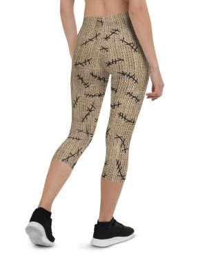 Oogie Boogie Halloween Christmas Costume Burlap Print Capri Leggings