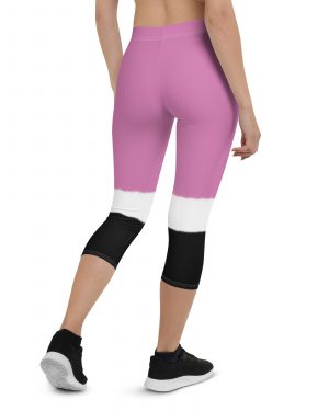 Pink Santa Christmas Costume Capri Leggings