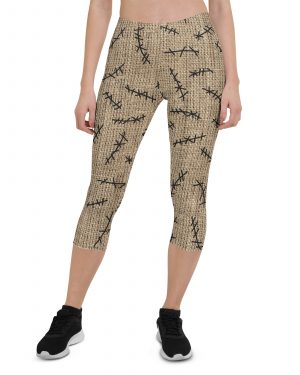 Oogie Boogie Halloween Christmas Costume Burlap Print Capri Leggings